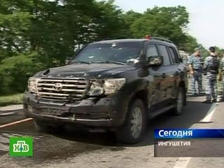 Теракт против президента Ингушетии 22 июня 2009 г. (Кадр НТВ)