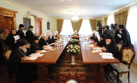 Заседание Священного Синода РПЦ в Киево-Печерской лавре 27 июля 2009 года (фото с сайта Патриархия.Ру)