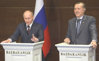 В.Путин и Р.Т.Эрдоган на совместной пресс-конференции в Турции 6 августа 2009 года (фото с сайта Правительства России)