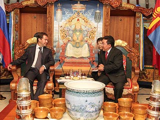 Переговоры Д.Медведева с Цахиагийном Элбэгдоржем (Фото с сайта Президента России)