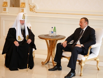 Патриарх Кирилл и Ильхам Алиев (фото: Патриархия.Ру)
