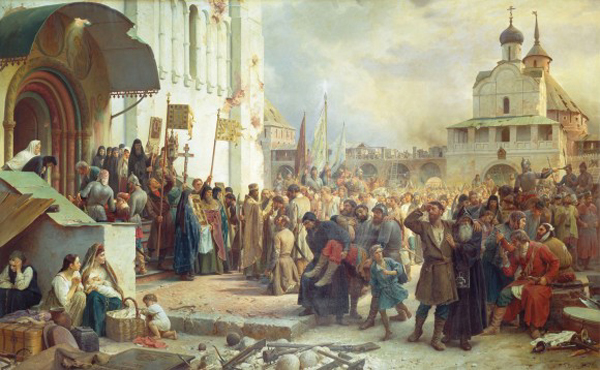 Защитники Свято-Троице-Сергиевой лавры в 1608 году. Картина В.П. Верещагина. 1891 г.