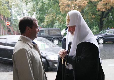 Патриарх Кирилл и Президент Медведев