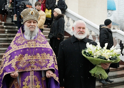 Патриарх Кирилл в храме Троицы Живоначальной в Орехово-Борисове
