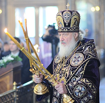 Патриарх Кирилл в храме святителя Мартина Исповедника
