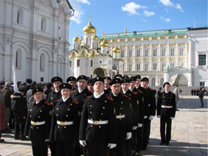 Сосногорские кадеты на параде в Московском Кремле