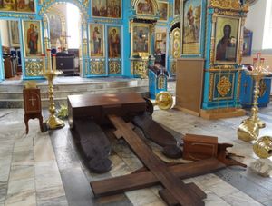 Оскверненный Покровский собор в Невиномысске