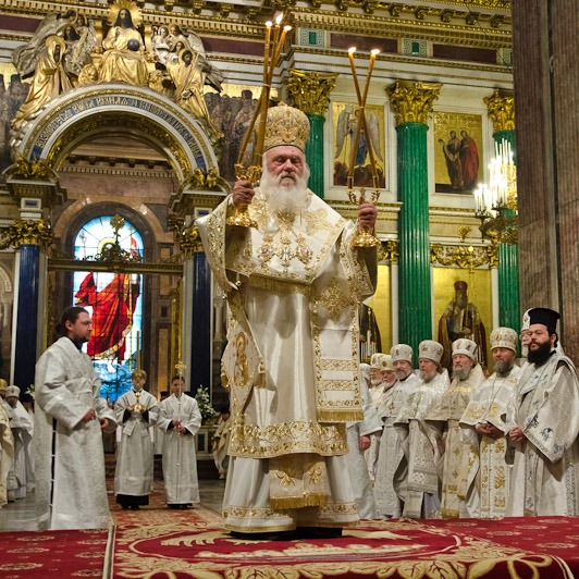 служба в Исаакиевском соборе Архиепископ Иероним и Митрополит Владимир