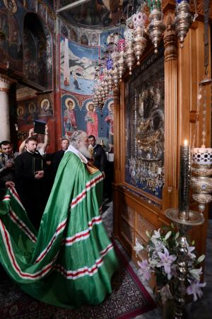 Патриарх Кирилл в Иверском монастыре