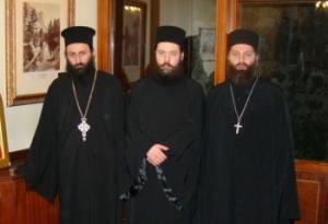 Абхазские раскольники иеромонах Дорофей (Дбар), иеродиакон Давид (Сарсания) и иеромонах Андрей (Ампар)