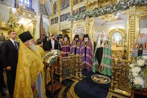 Патриарх Кирилл в храме Рождества Пресвятой Богородицы во Владыкине