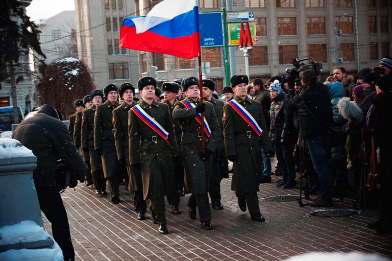 Панихида и митинг у памятника-часовни героям Плевны в Москве 10 декабря 2013 года
