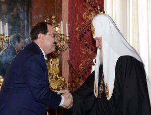 Патриарх Кирилл и посол Сирии в России