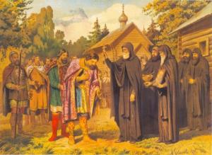 Преподобный Сергий благословляет князя Дмитрия