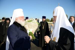 Святейший Патриарх Кирилл и митрополит Псковский Евсевий