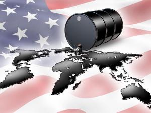 Коллаж *Американская нефть в Европе*
