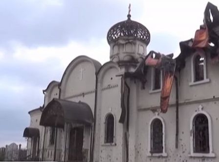 Иверский женский монастырь в Донецке под обстрелами украинской артиллерии