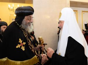 Патриарх Кирилл с коптским патриархом Феодором II