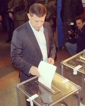 Александр Захарченко на выборах в Донбассе