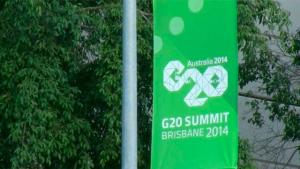 Плакат саммита G 20 в Брибене