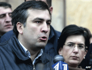 Михаил Саакашвили и Нино Бурджанадзе