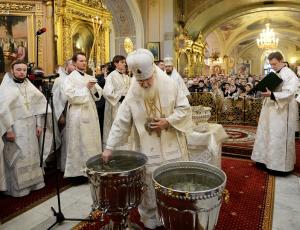 Патриарх Кирилл в Богоявленском соборе