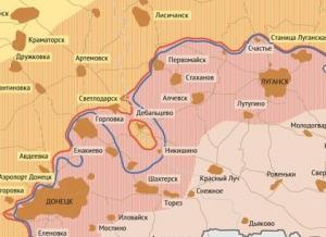 Карта боевых действий на Донбассе