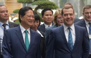 Глава правительства РФ Дмитрий Медведев и премьер Вьетнама Нгуен Тан Зунг
