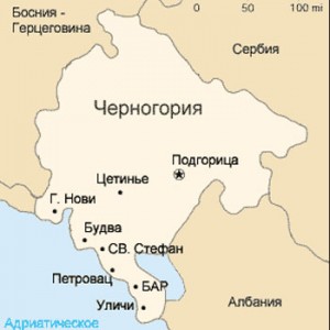 Карта Черногории