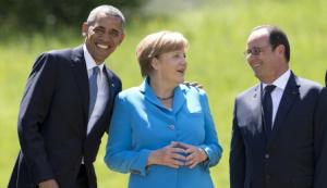Барак Обама, Ангела Меркель и Франсуа Олланд