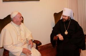 Папа Римский Франциск и митрополит Волоколамский Иларион
