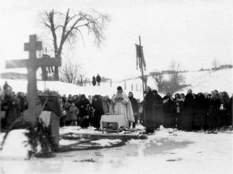 Великое освящение воды на Богоявление в Козельске