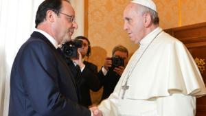 Папа Римский Франциск и президент Франции Франсуа Олланд