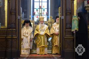 Патриарх Иерусалимский Феофил III в Троицком соборе Русской духовной миссии в Иерусалиме