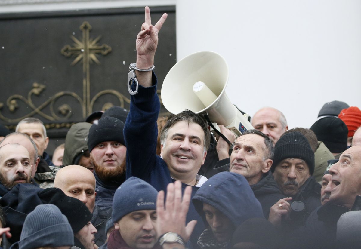 Михаил Саакашвили после своего освобождения сторонниками