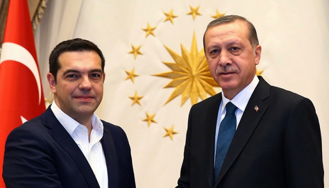 Премьер Греции Алексис Ципрас и глава Турции Реджеп Эрдоган