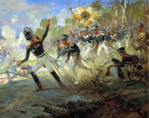 Подвиг солдат генерала Н.Н. Раевского под Салтановкой 11 июля 1812 г. (Н.С.Самокиш, 1912 г.) 