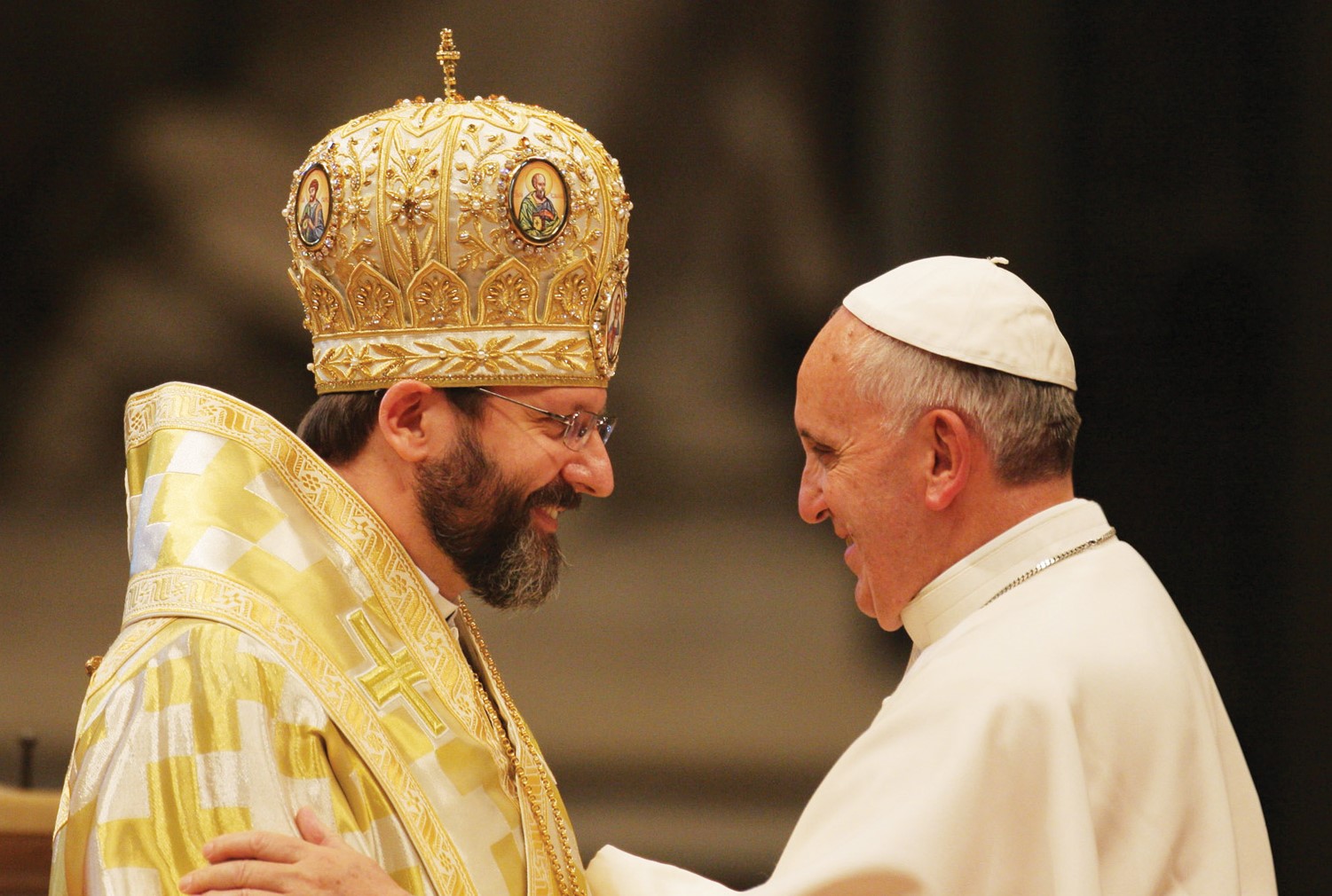 Униатский епископ Станислав Шевчук и папа Римский Франциск