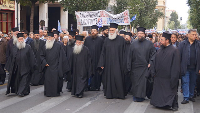 Митинг протеста в Греции