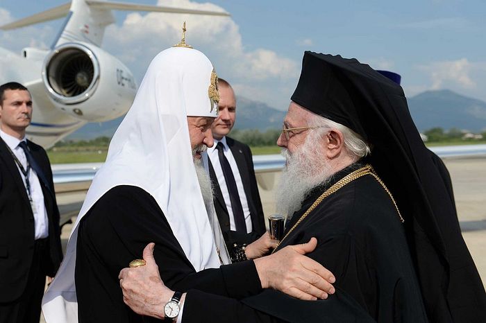 Святейший Патриарх Кирилл и Блаженнейший Архиепископ Албанский Анастасий