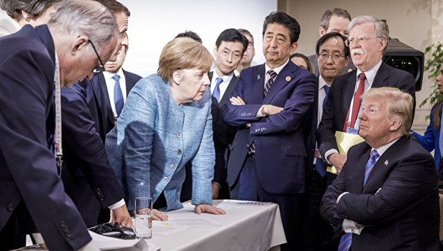 Трамп и Меркель на саммите G7