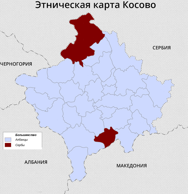 Карта Косово