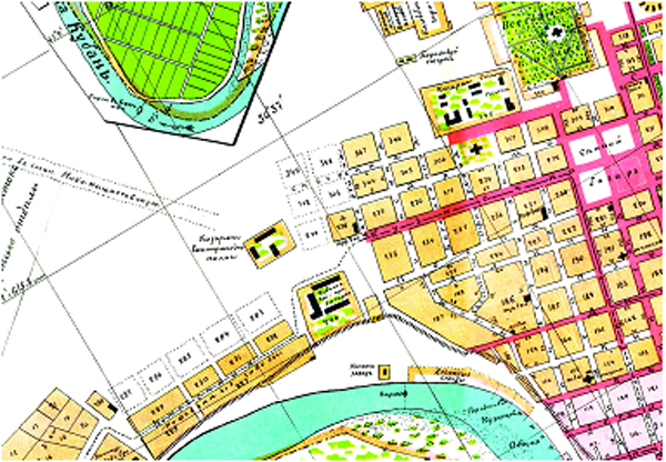Фрагмент *Плана города Екатеринодара (1912 г.)* с западной частью города