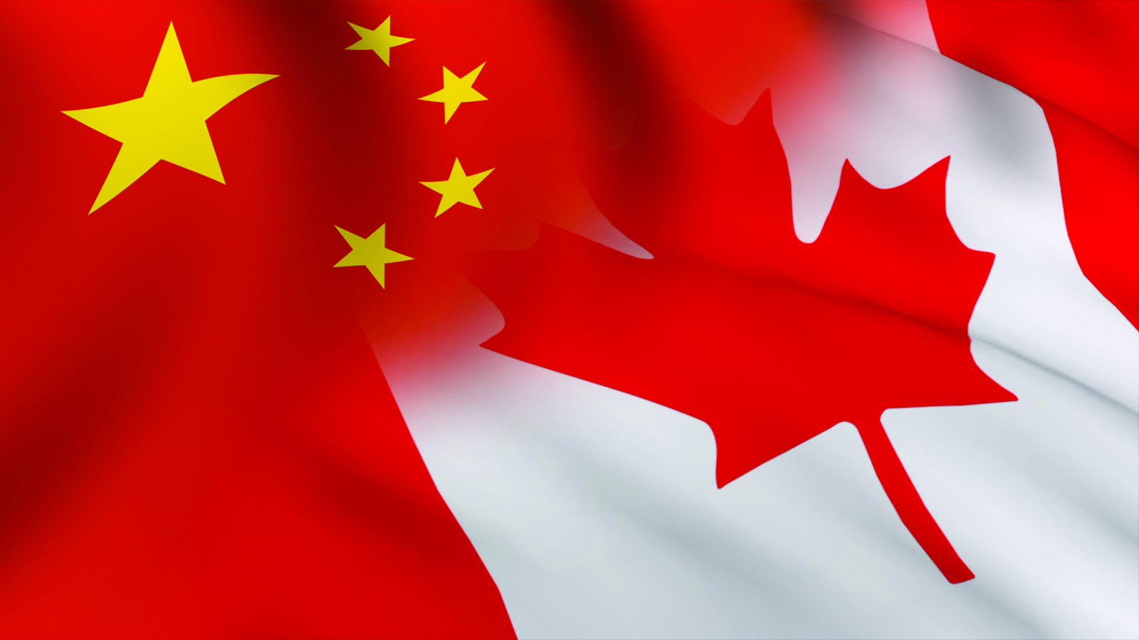 Флаги Китая и Канады