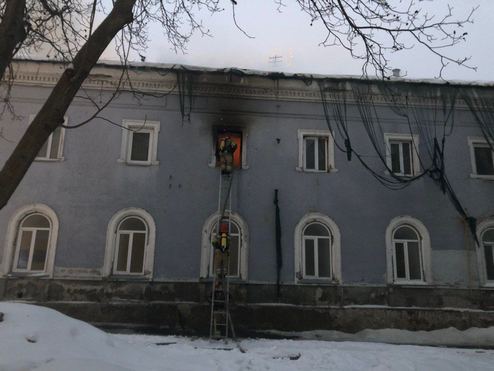 Пожар на территории Киево-Печерской лавры