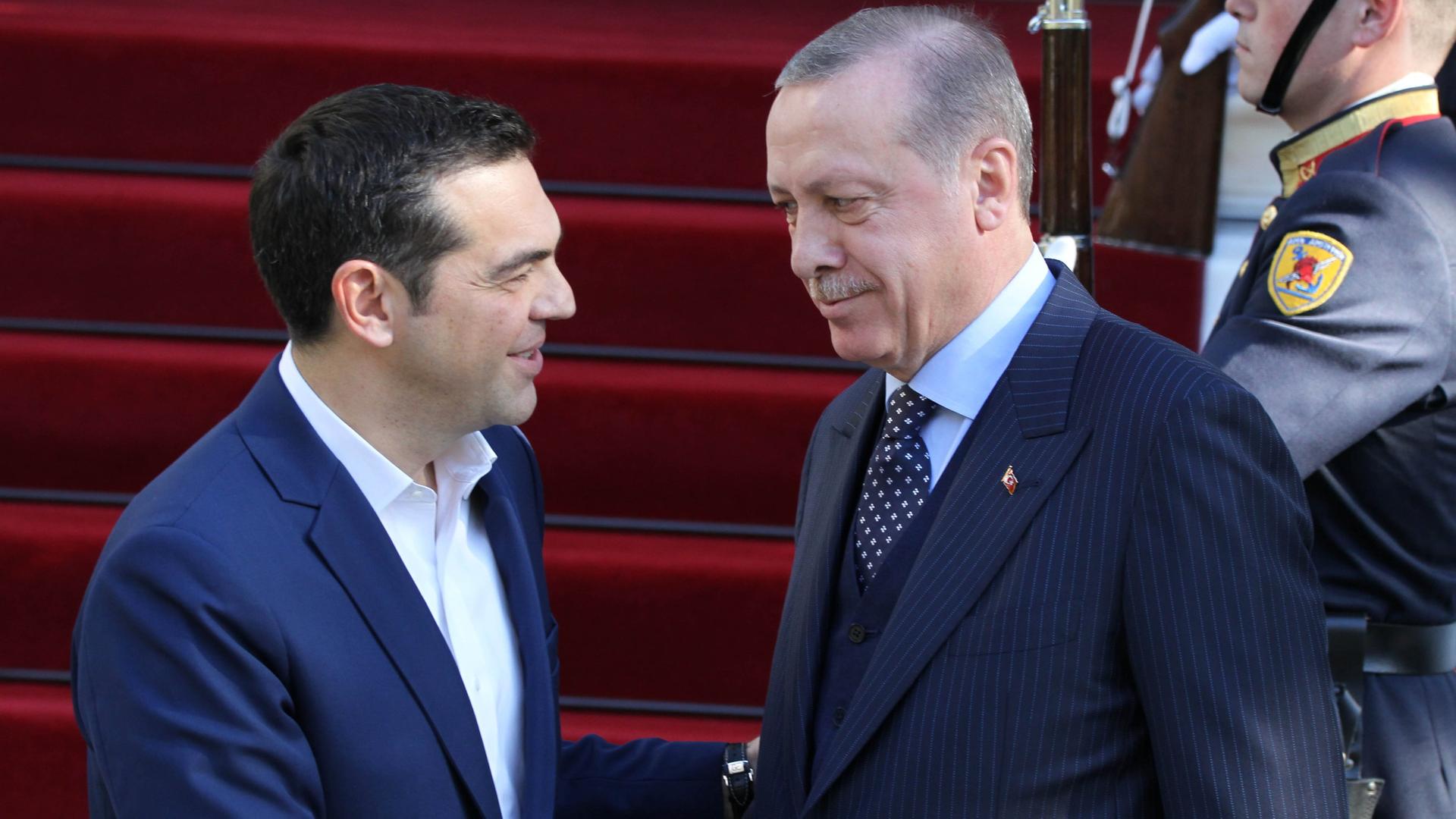 Президенты Греции и Турции Алексис Ципрас и Реджеп Эрдоган