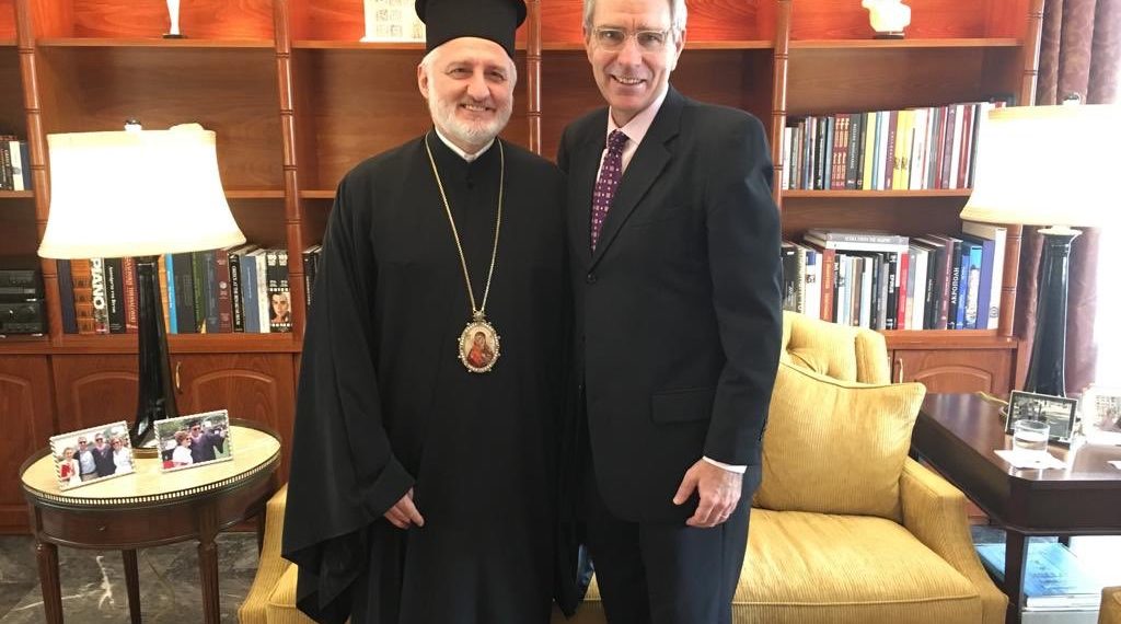 Посол в Греции Джеффри Пайетт встретился с новым Архиепископом Американским Елпидофором