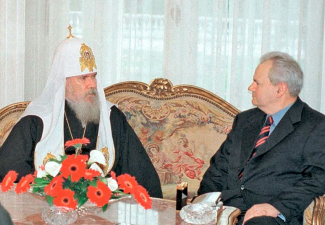 Визит Патриарха Алексия II в Белград во время бомбардировок НАТО