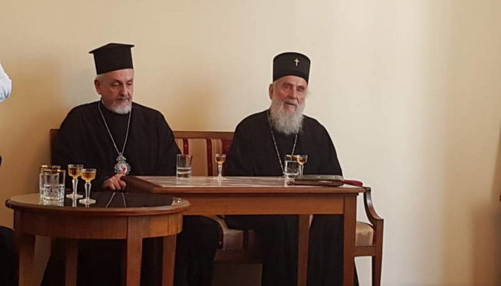 Сербский Патриарх Ириней и митрополит Галльский Эммануил