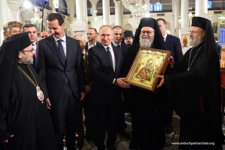 Антиохийский Патриарх Иоанн, Владимир Путин и Башар Асад